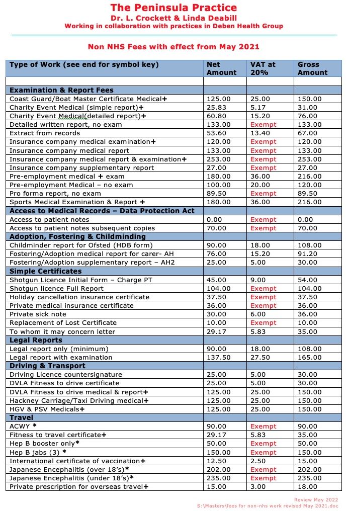 Price List 01